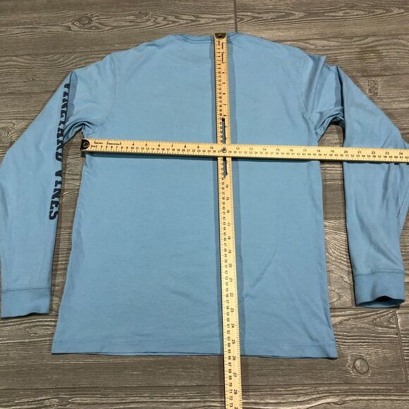 Vineyard‎ Vines Shirt Mens XS Blue Long Sleeve Ski Skiing Spell out Tee 4710 - Picture 6 of 9